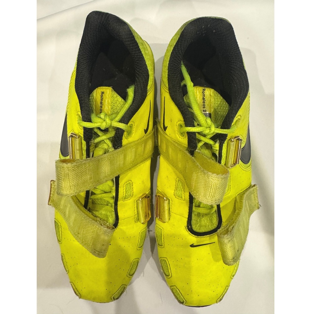 Nike Romaleos 2 Weightlifting Shoes Mens Volt Yellow Black Good Condition - Picture 6 of 10